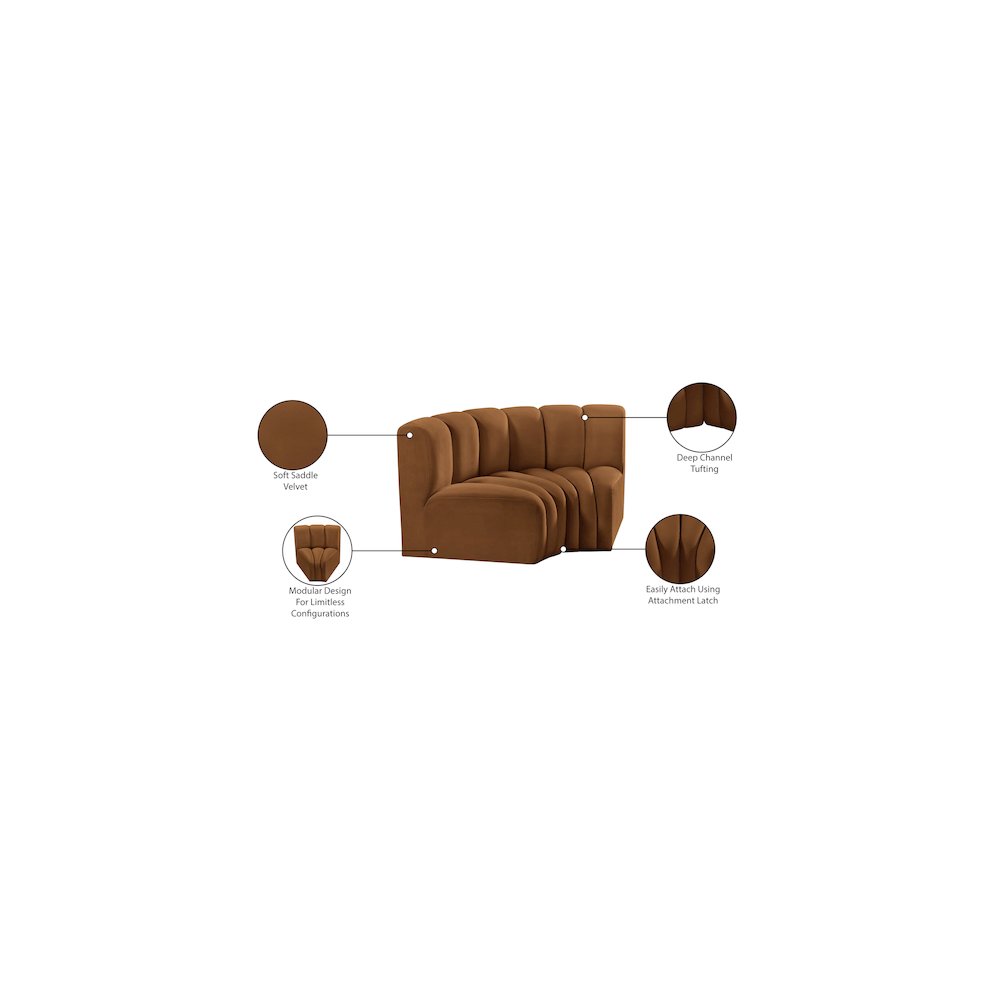 Arc Saddle Velvet Modular Sofa