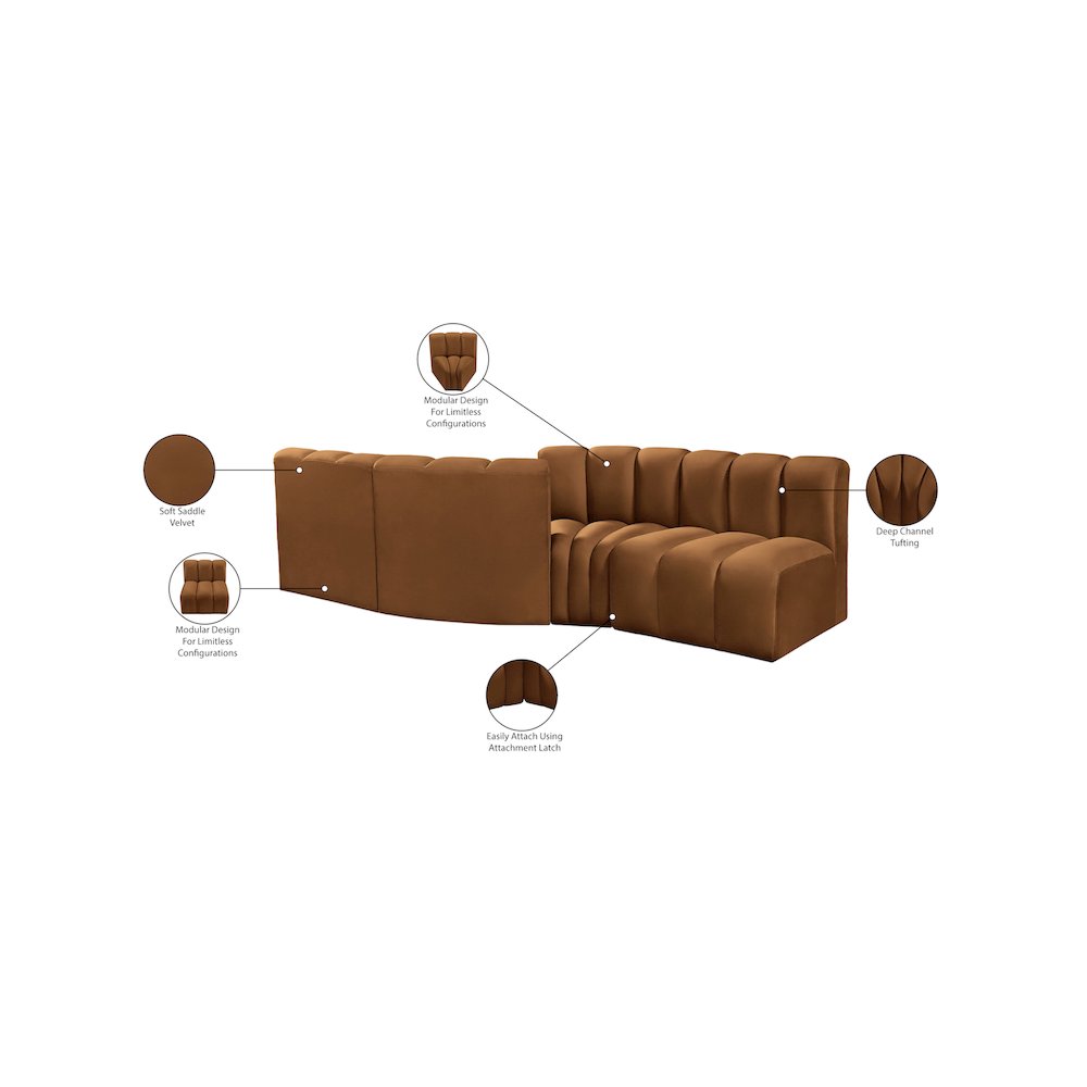 Arc Saddle Velvet Modular Sofa