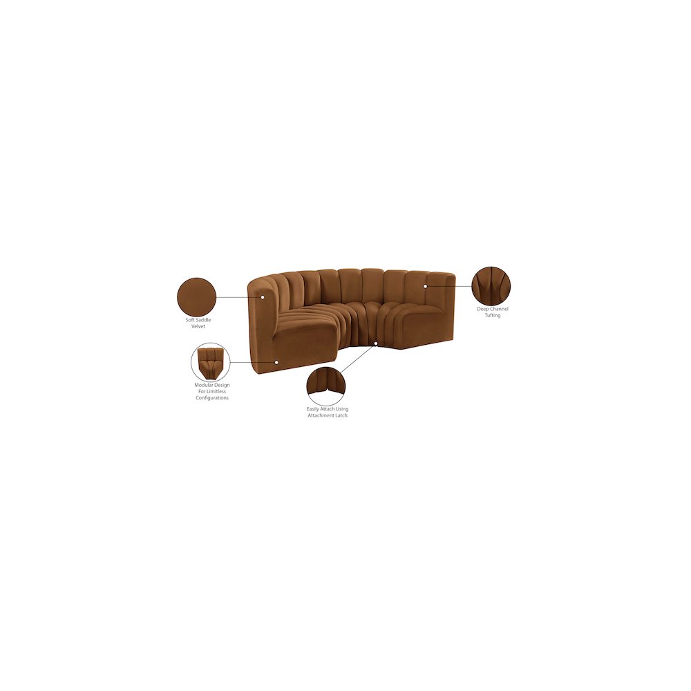 Arc Saddle Velvet Modular Sofa