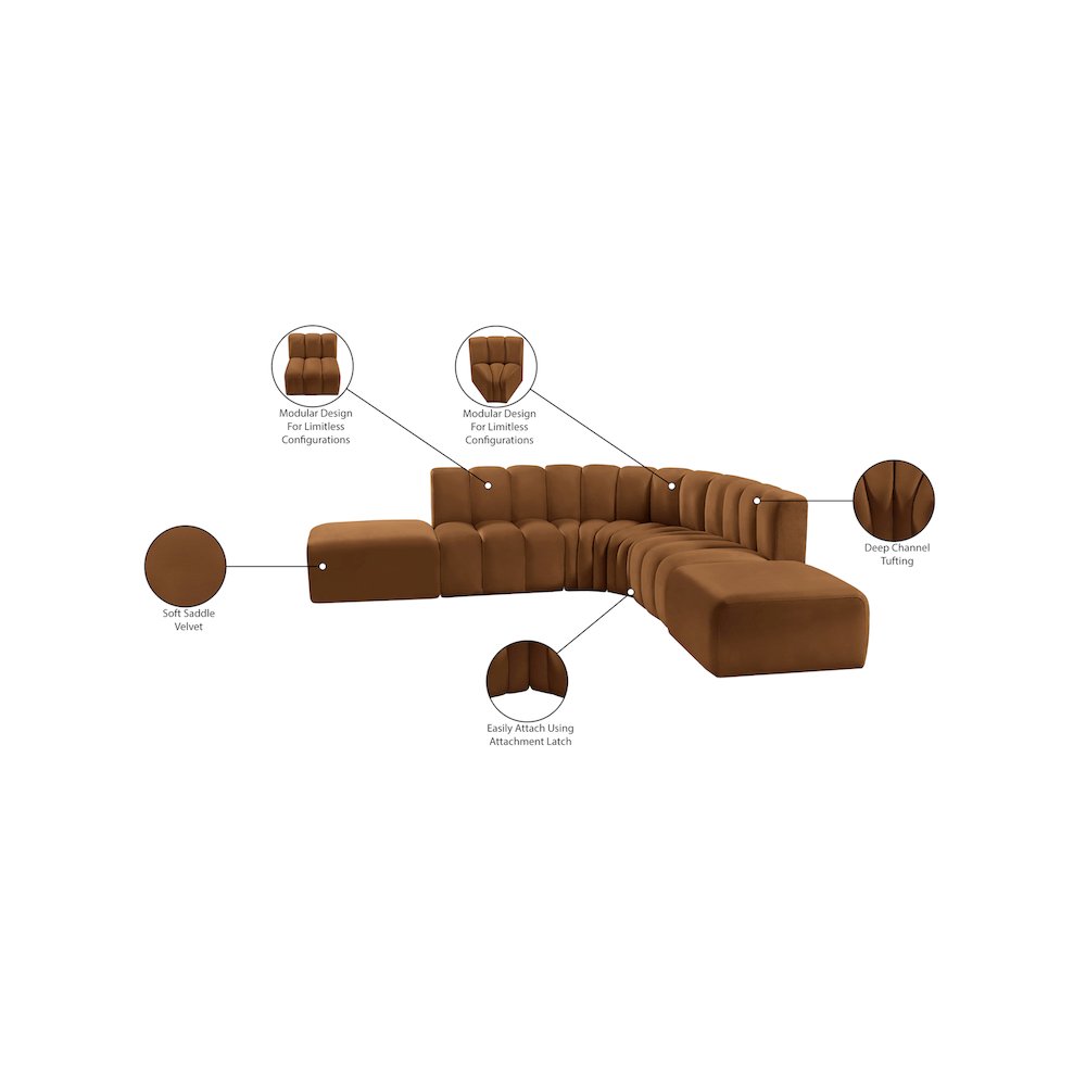 Arc Saddle Velvet Modular Sofa