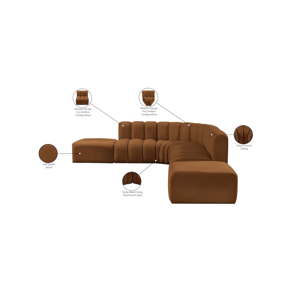 Arc Saddle Velvet Modular Sofa