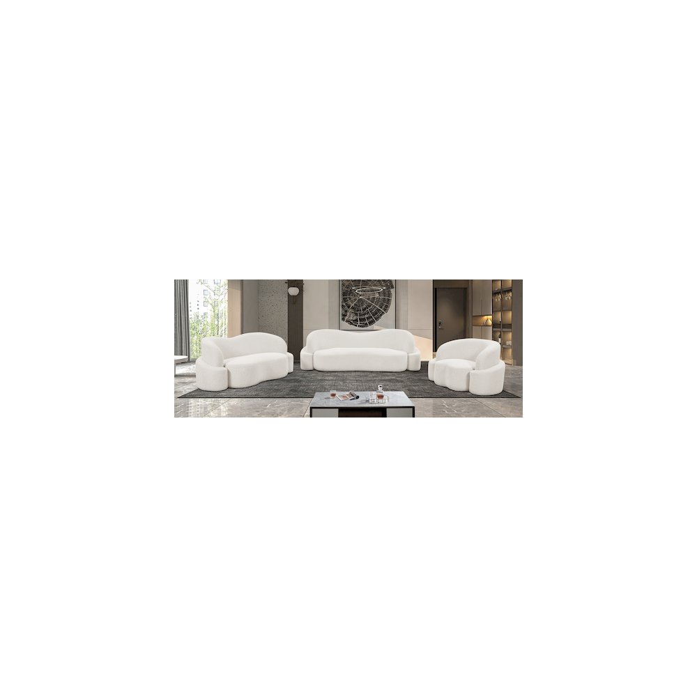 Principessa Cream Boucle Fabric Chair