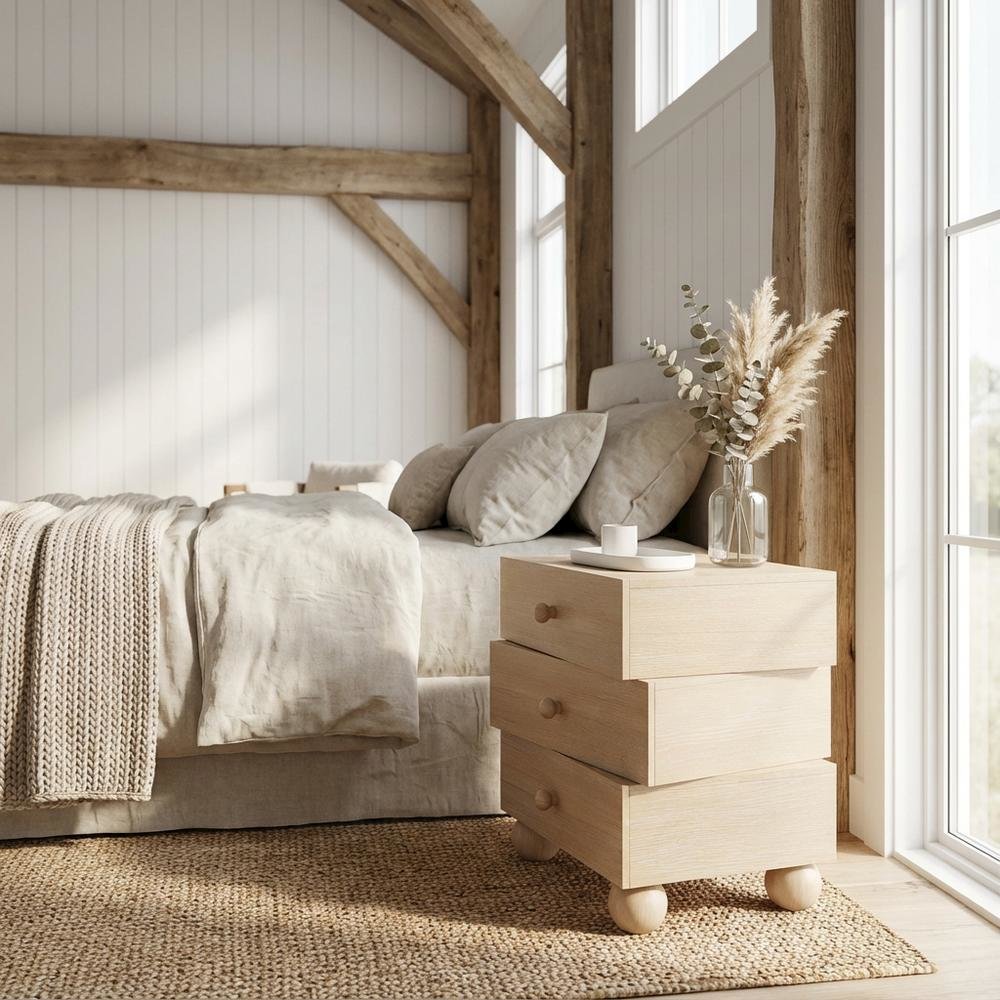 Nightstand with Art Deco Style and Finish
