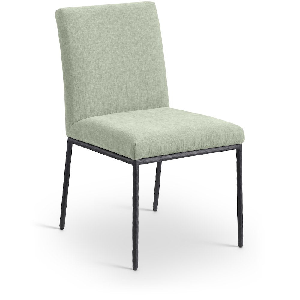 Reeves Mint Chenille Fabric Upholstered Dining Side Chair, Set of 2