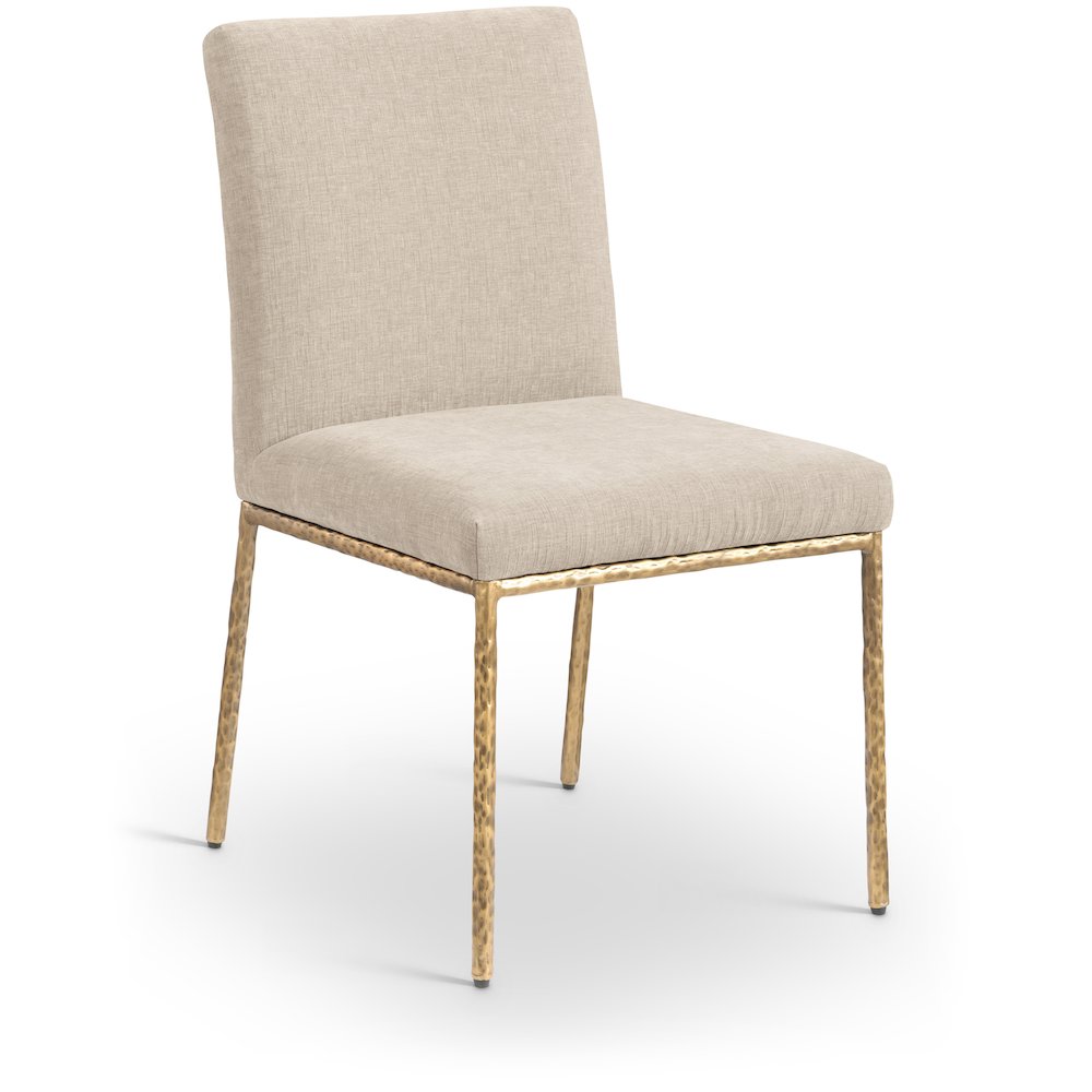 Reeves Beige Chenille Fabric Upholstered Dining Side Chair, Set of 2