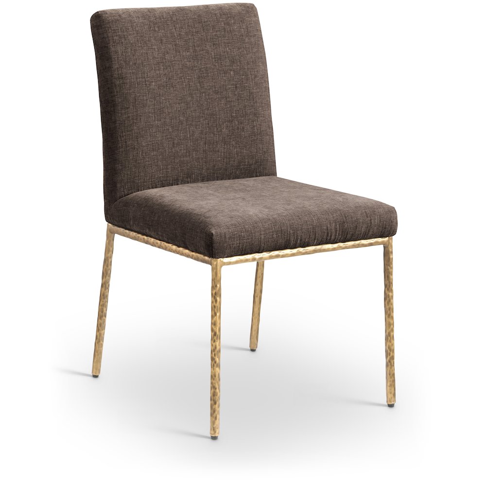 Reeves Brown Chenille Fabric Upholstered Dining Side Chair, Set of 2