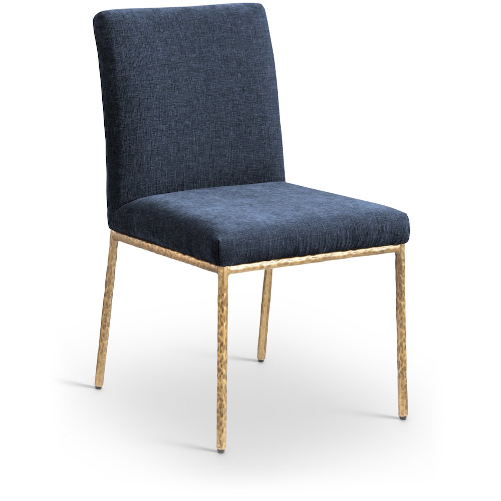 Reeves Navy Chenille Fabric Upholstered Dining Side Chair, Set of 2