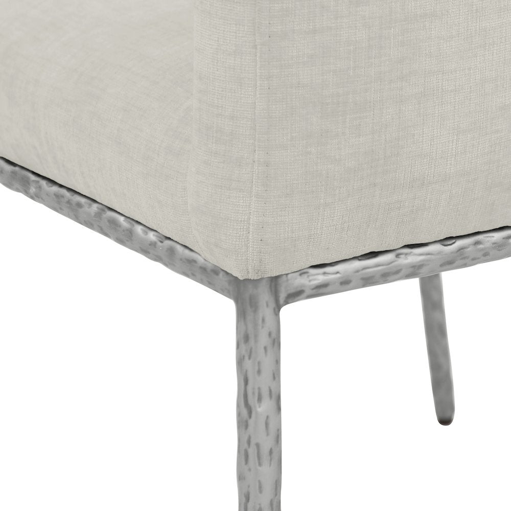 Reeves Cream Chenille Fabric Dining Chair, Set of 2