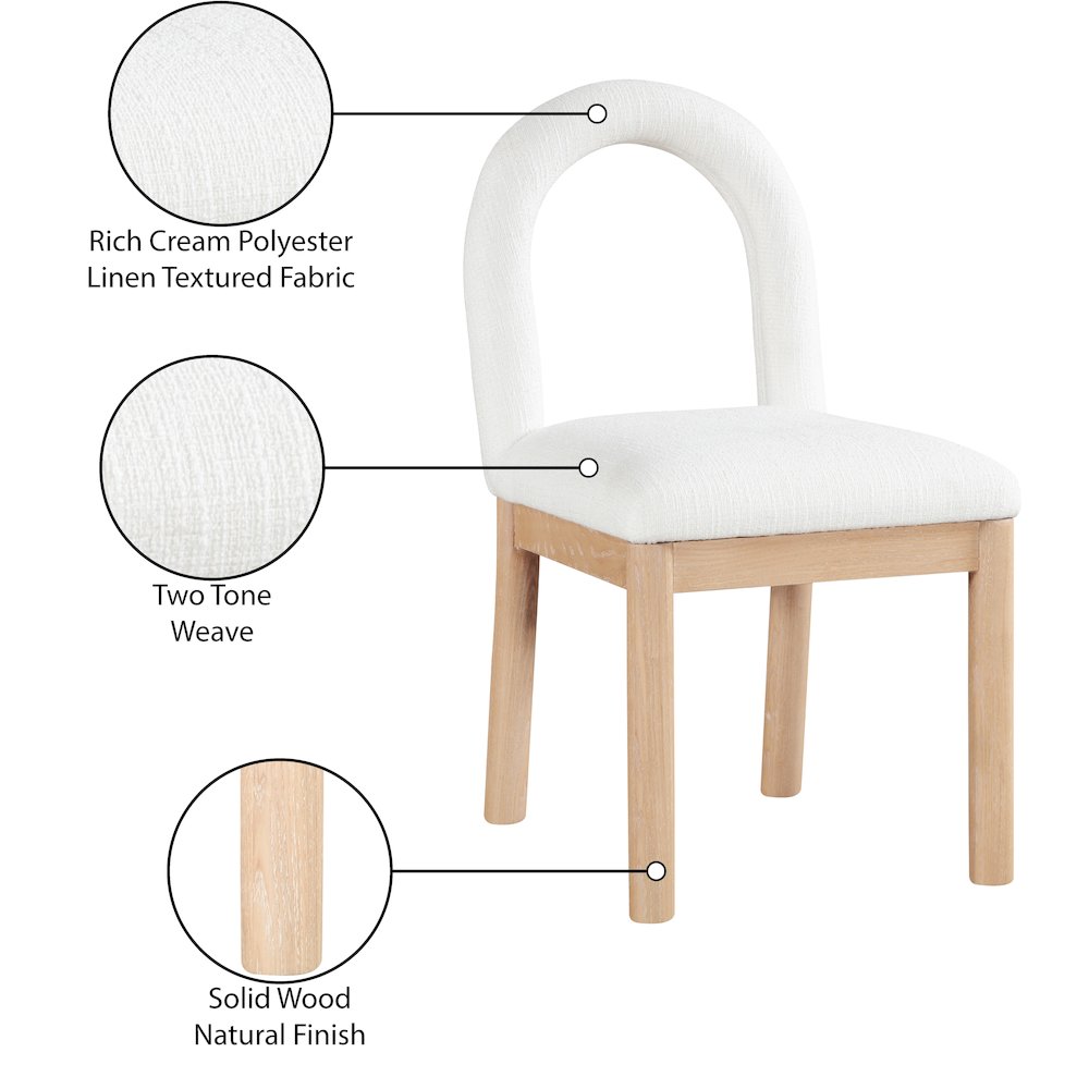 Conrad Cream Linen Textured Fabric Dining Chair