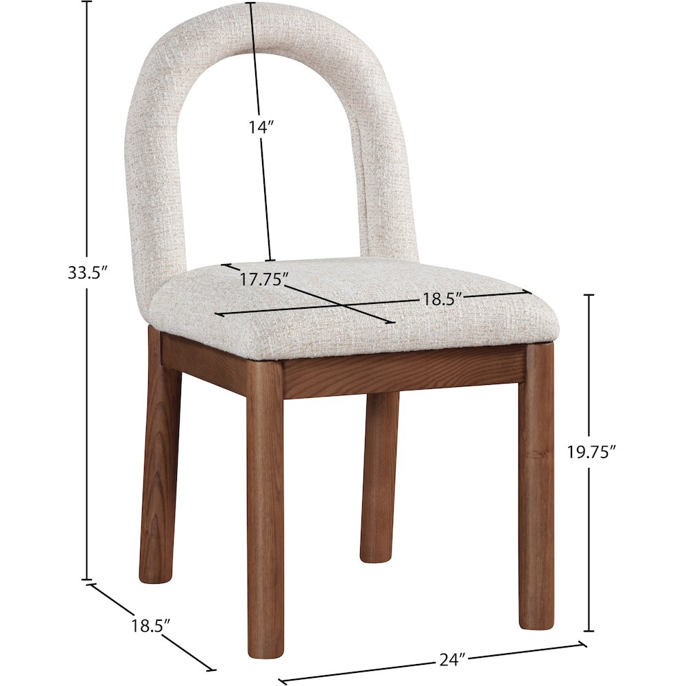 Conrad Beige Linen Textured Fabric Dining Chair