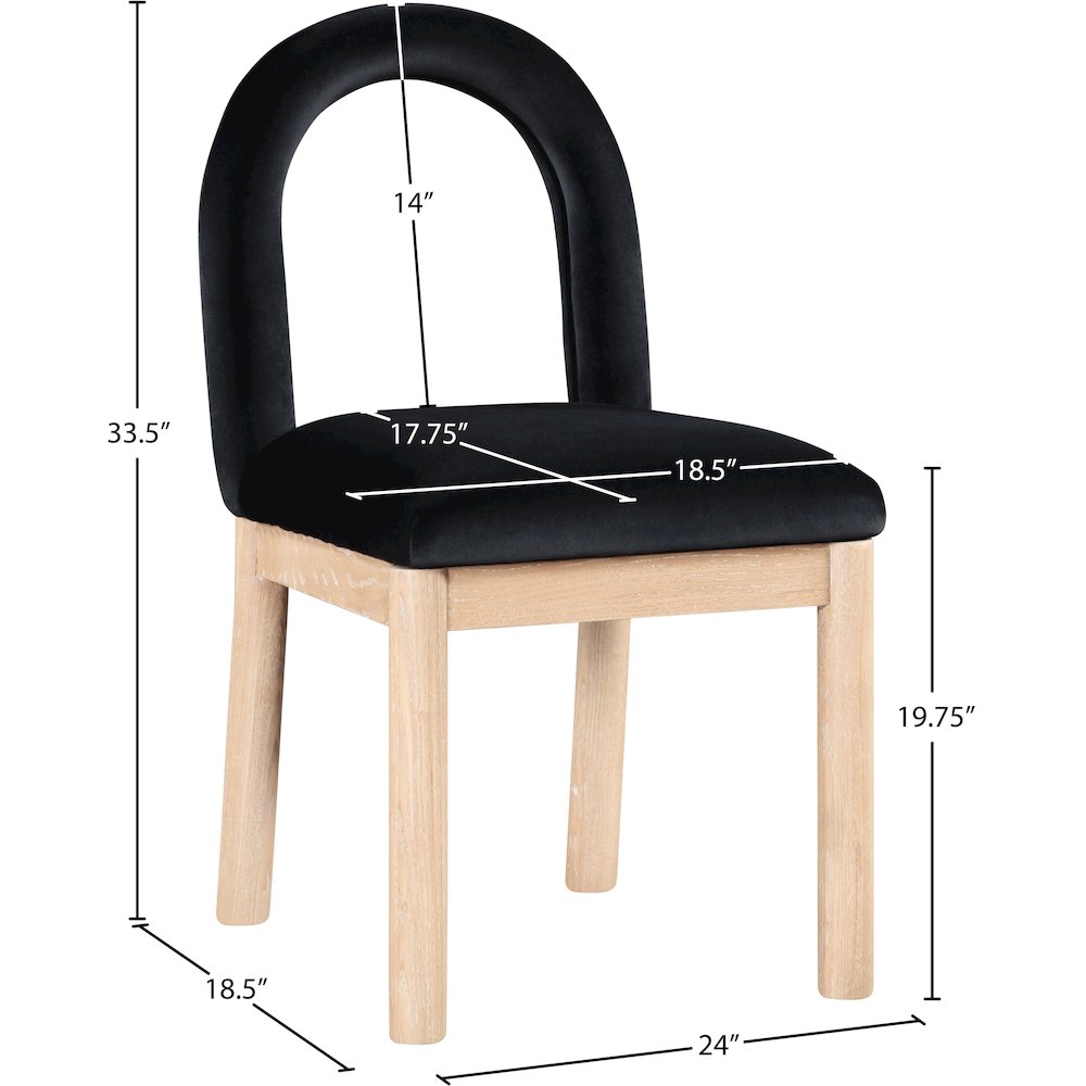 Conrad Black Velvet Dining Chair