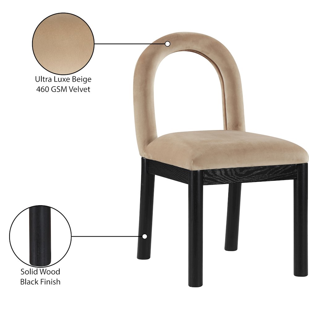 Conrad Beige Velvet Dining Chair