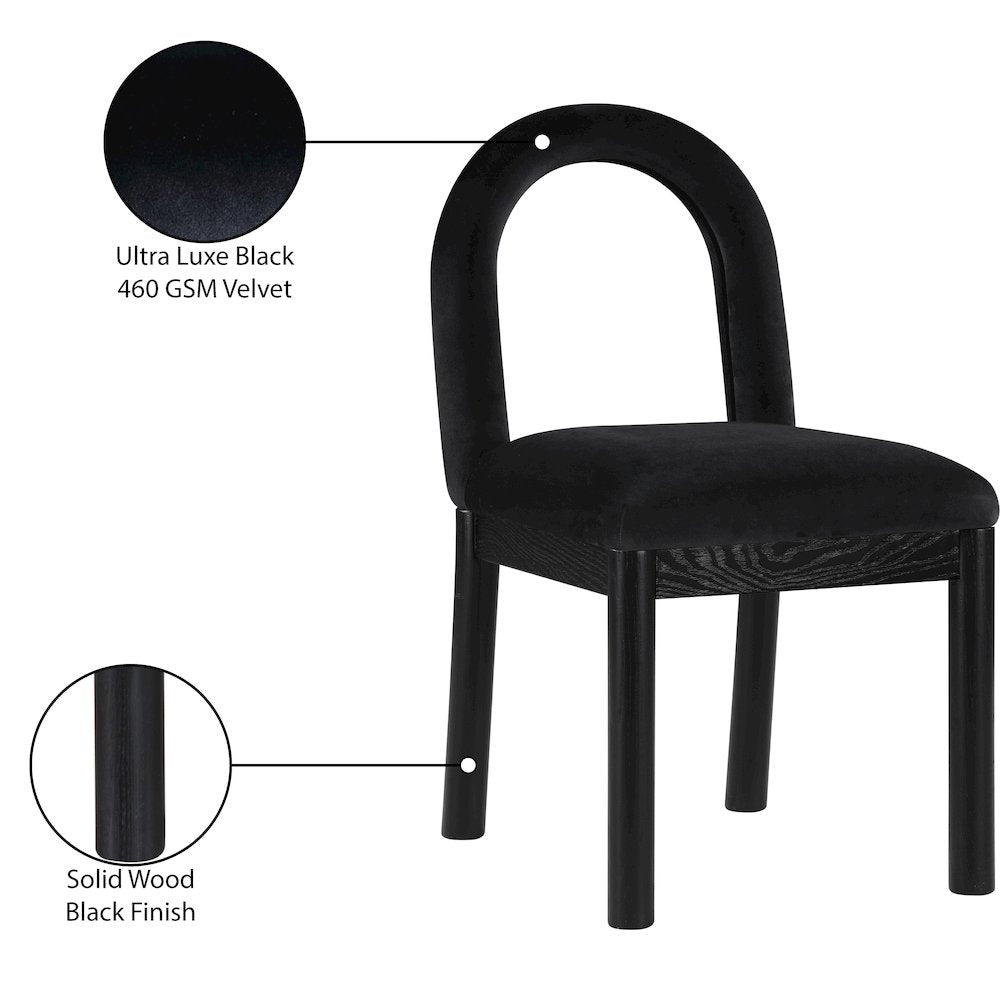 Conrad Black Velvet Dining Chair