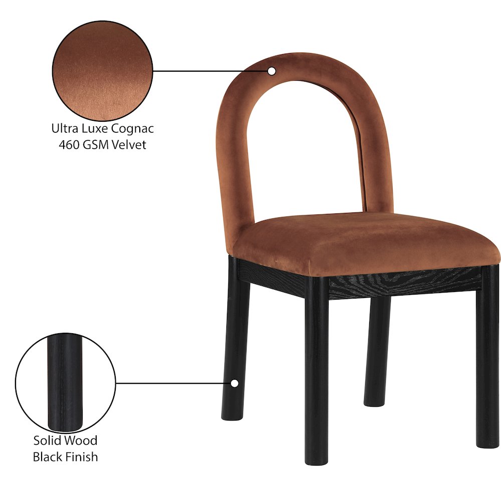 Conrad Cognac Velvet Dining Chair
