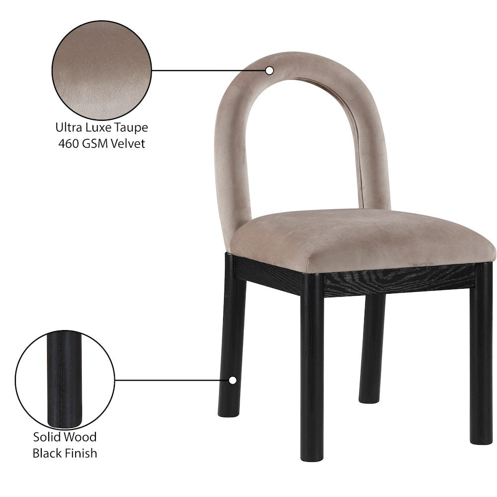 Conrad Taupe Velvet Dining Chair