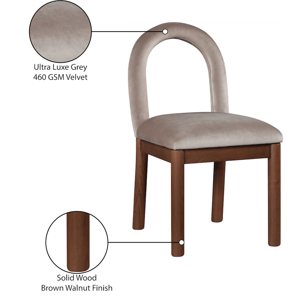 Conrad Taupe Velvet Dining Chair