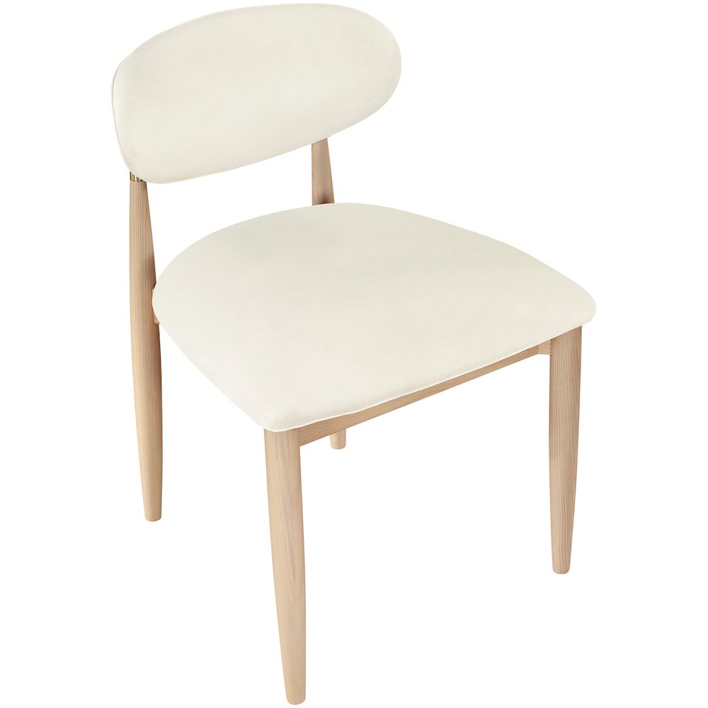 Riccio Cream Vegan Leather Upholstered Dining Side Chair, Set of 2