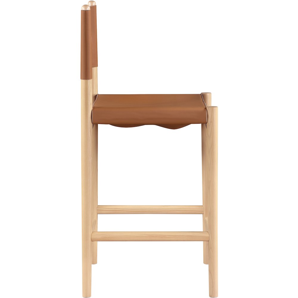 Rawlins Cognac Vegan Leather Upholstered Counter Stool