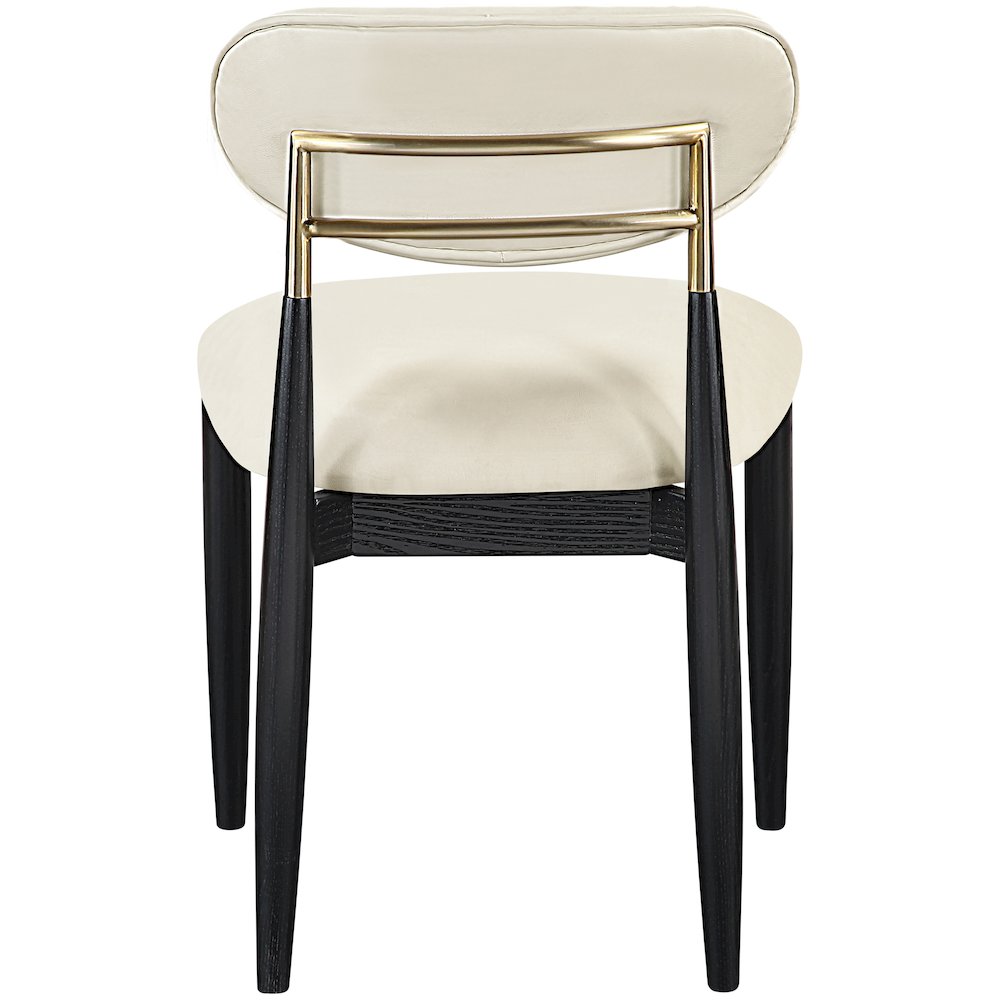 Riccio Cream Vegan Leather Upholstered Dining Side Chair, Set of 2