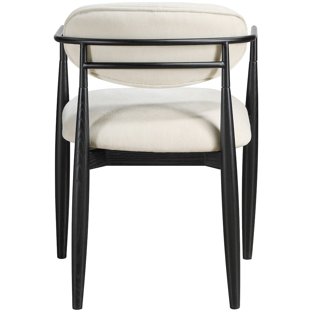 Riccio Beige Performance Fabric Upholstered Dining Arm Chair, Set of 2