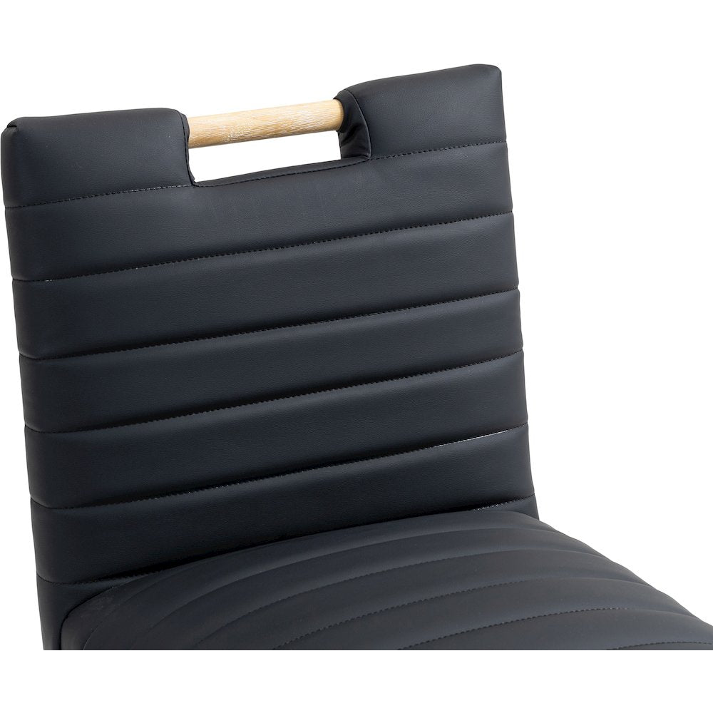 Aimee Black Vegan Leather Counter Stool