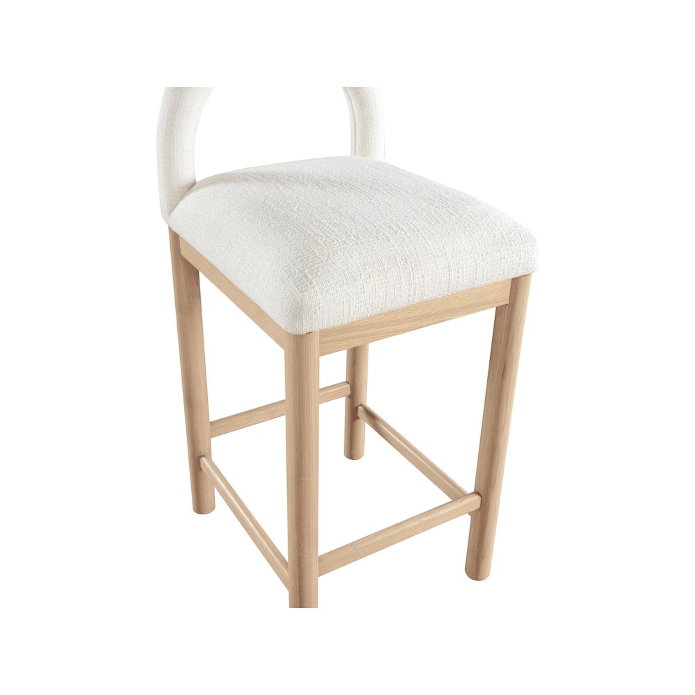Conrad Cream Linen Textured Fabric Counter Stool