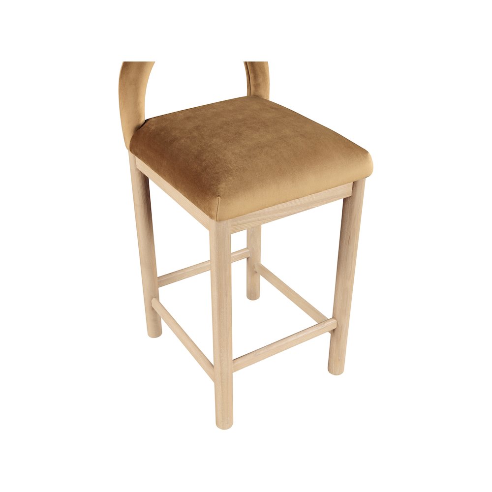 Conrad Saddle Velvet Counter Stool