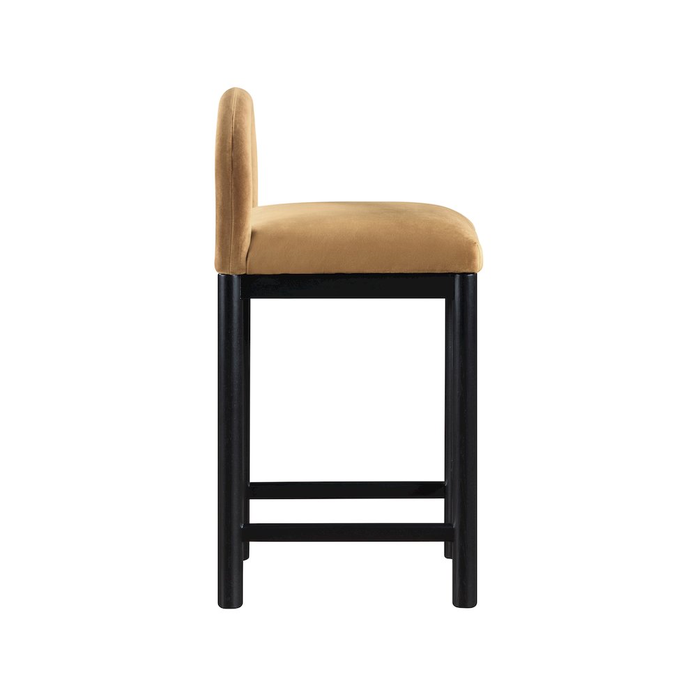 Conrad Saddle Velvet Counter Stool
