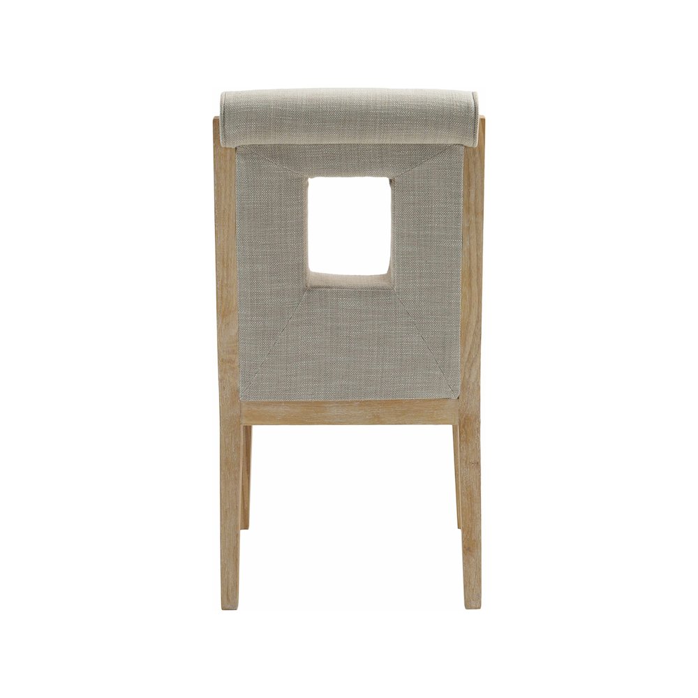 Gwendolyn Cream Linen Textured Fabric Dining Side Chair, Set of 2