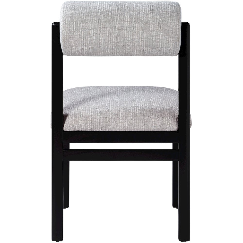 Roundhill Grey Linen Textured Fabric Upholstered Dining Chair, Set of 2