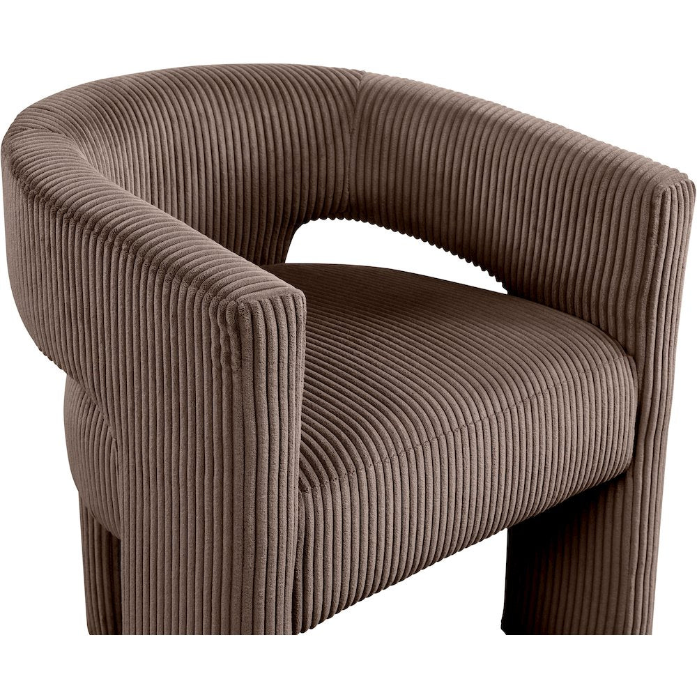 Riz Brown Corduroy Fabric Accent/Dining Chair