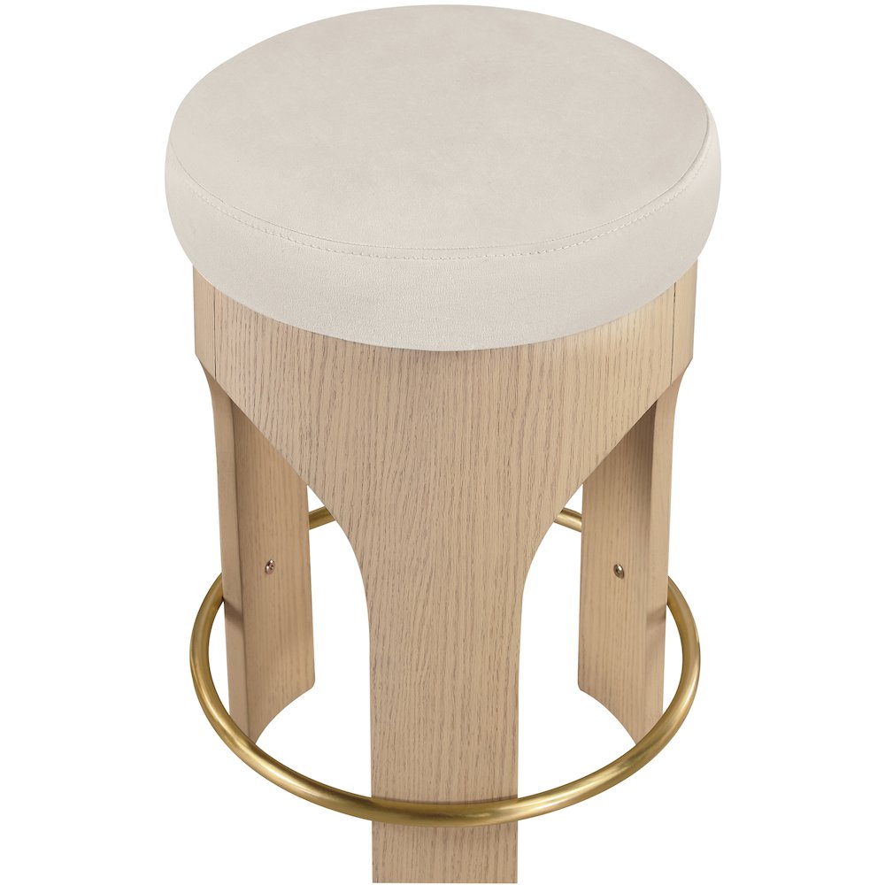 Bocceli Cream Velvet Upholstered Counter Stool
