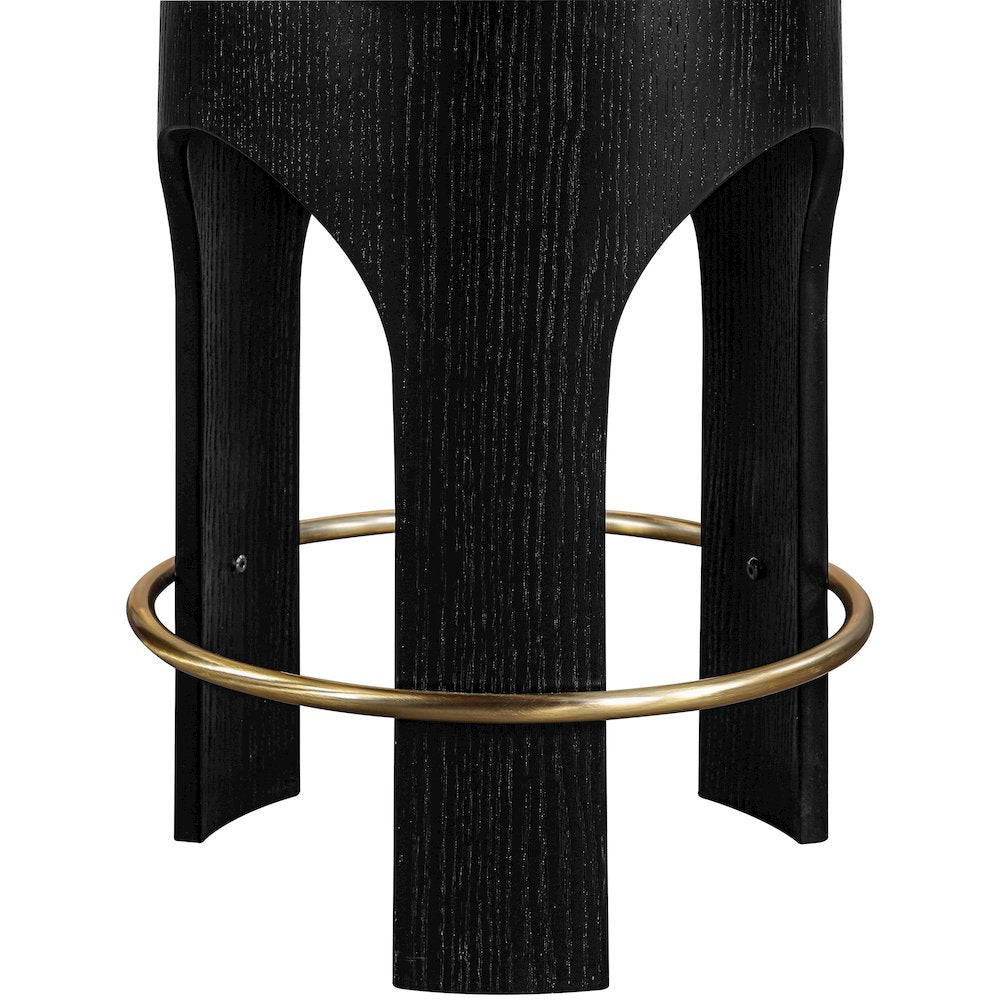Bocceli Taupe Velvet Upholstered Counter Stool