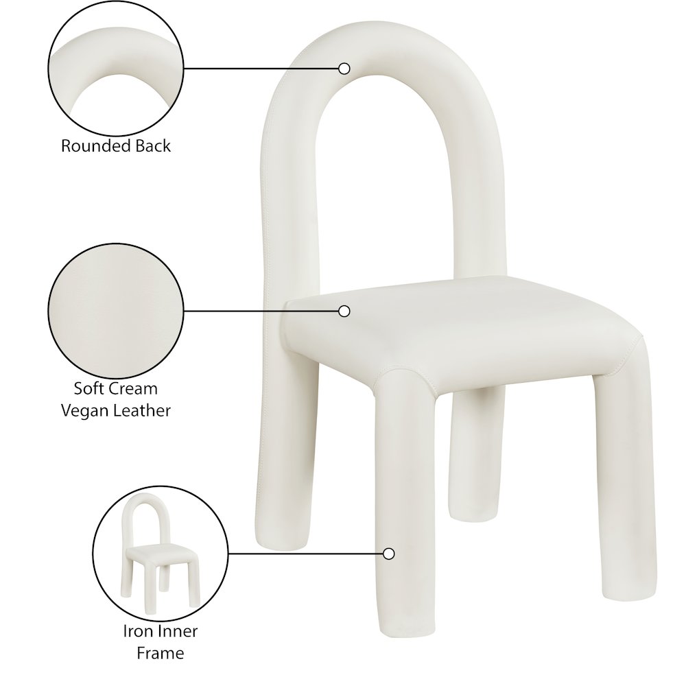 Amari Cream Vegan Leather Dining Chair, Set of 2