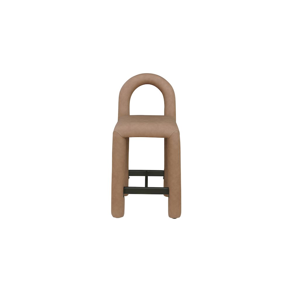Amari Brown Vegan Leather Stool
