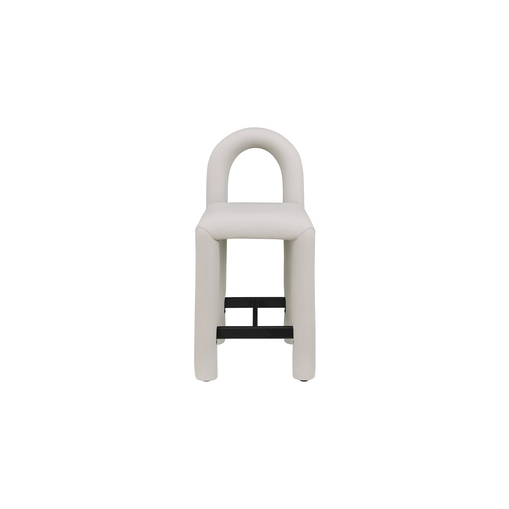 Amari Taupe Vegan Leather Stool