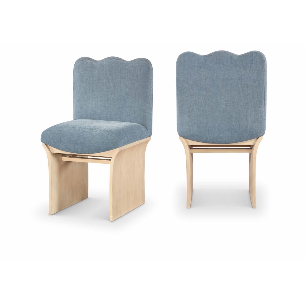 Shaw Light Blue Chenille Fabric Upholstered Dining Chair