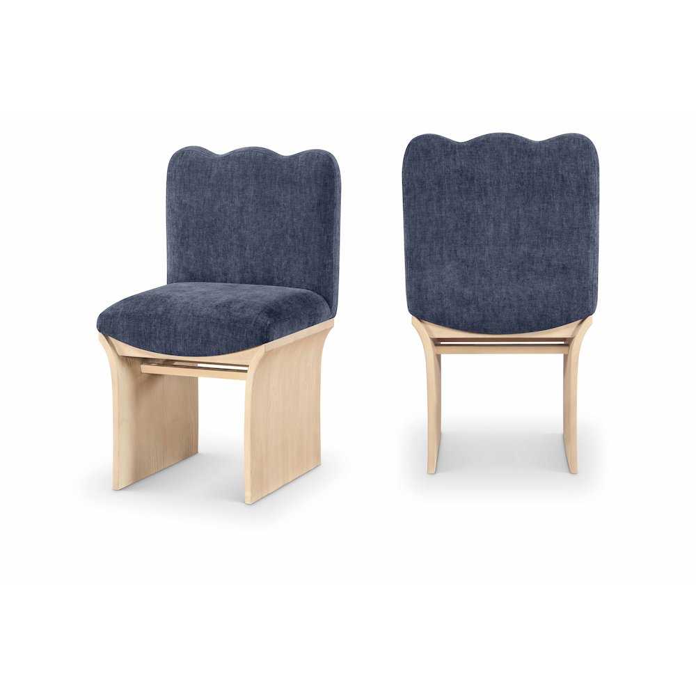 Shaw Navy Chenille Fabric Upholstered Dining Chair