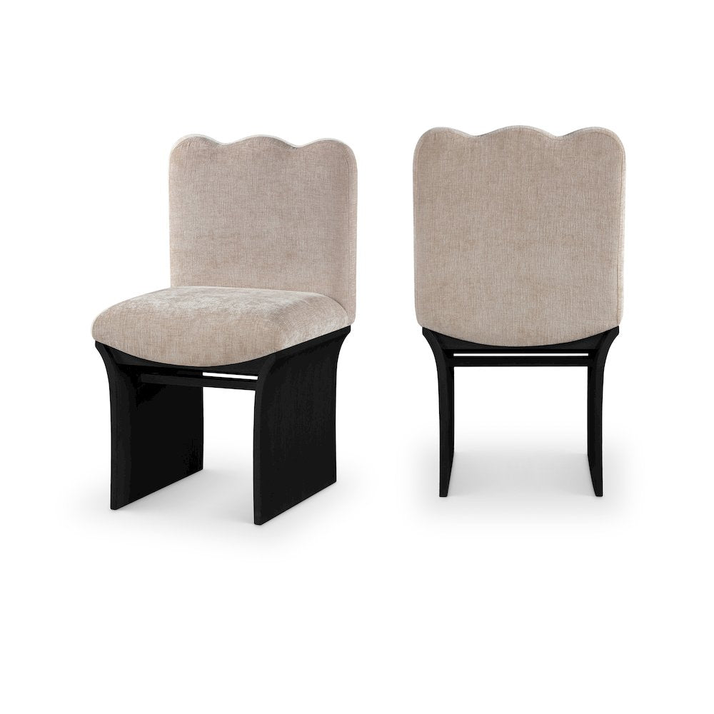 Shaw Beige Chenille Fabric Upholstered Dining Chair