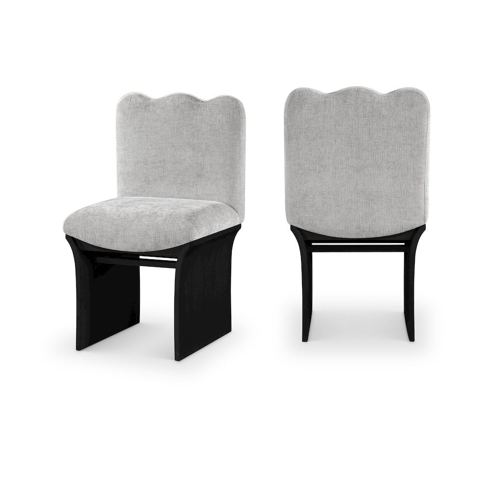 Shaw Grey Chenille Fabric Upholstered Dining Chair