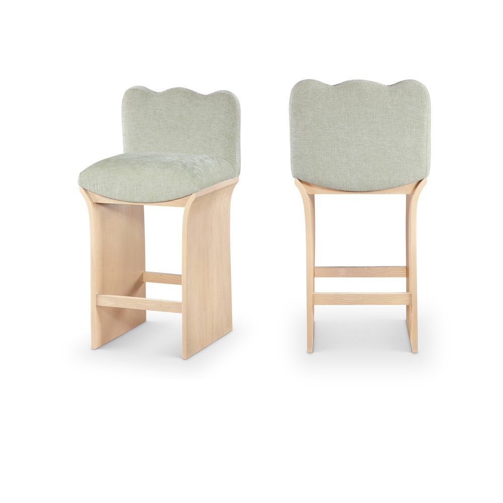 Shaw Mint Chenille Fabric Upholstered Counter Stool