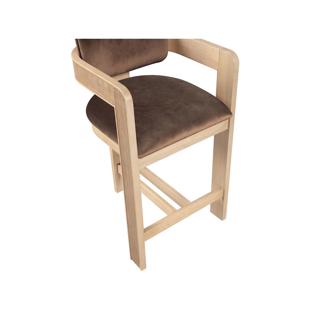 Sacha Brown Velvet Stool