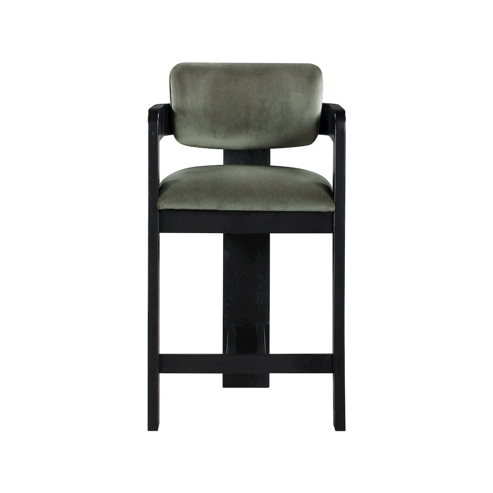 Sacha Green Velvet Stool