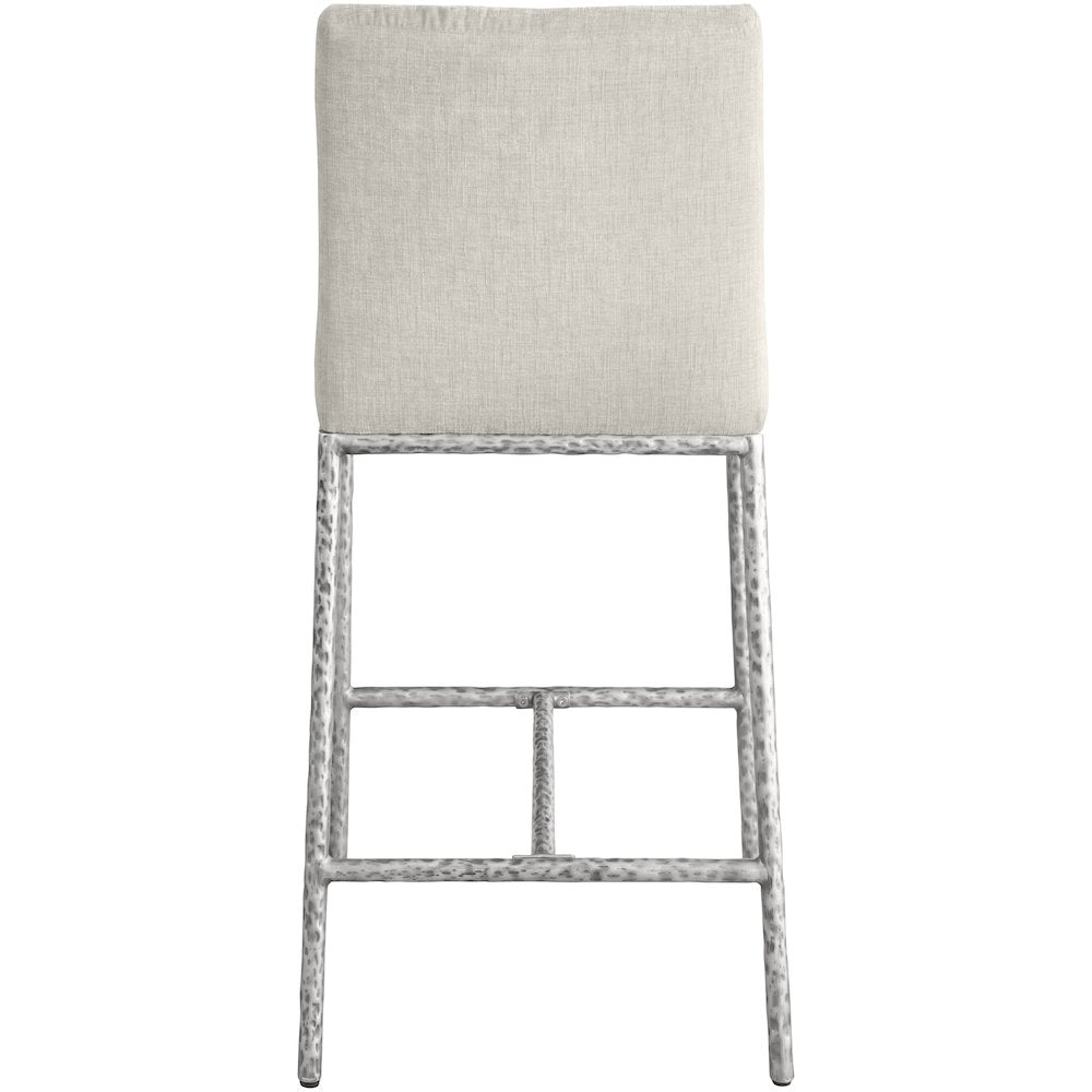 Reeves Cream Chenille Fabric Upholstered Counter Stool, Set of 2