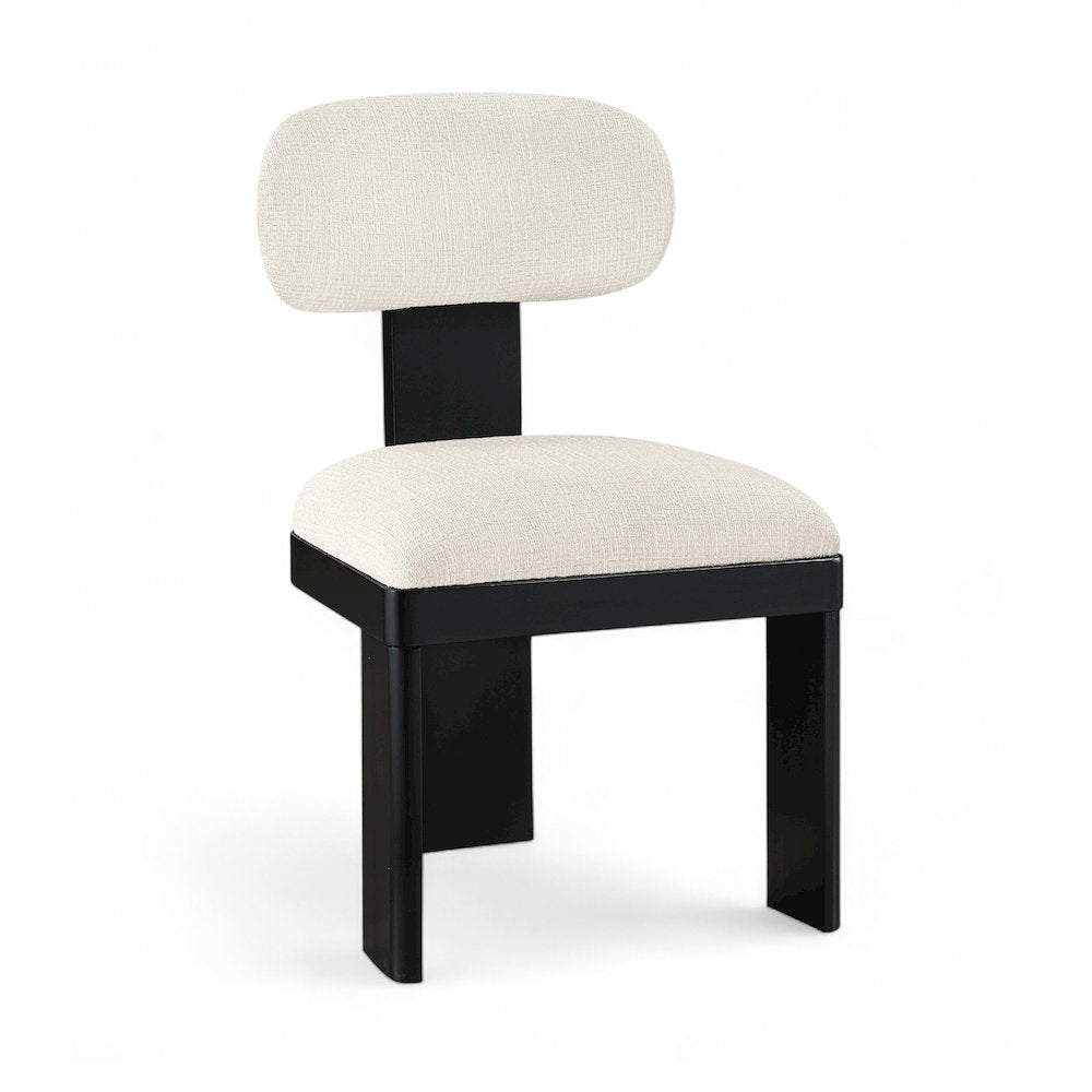 Timbra Black Linen Textured Fabric Upholstered Dining Chair, Set of 2