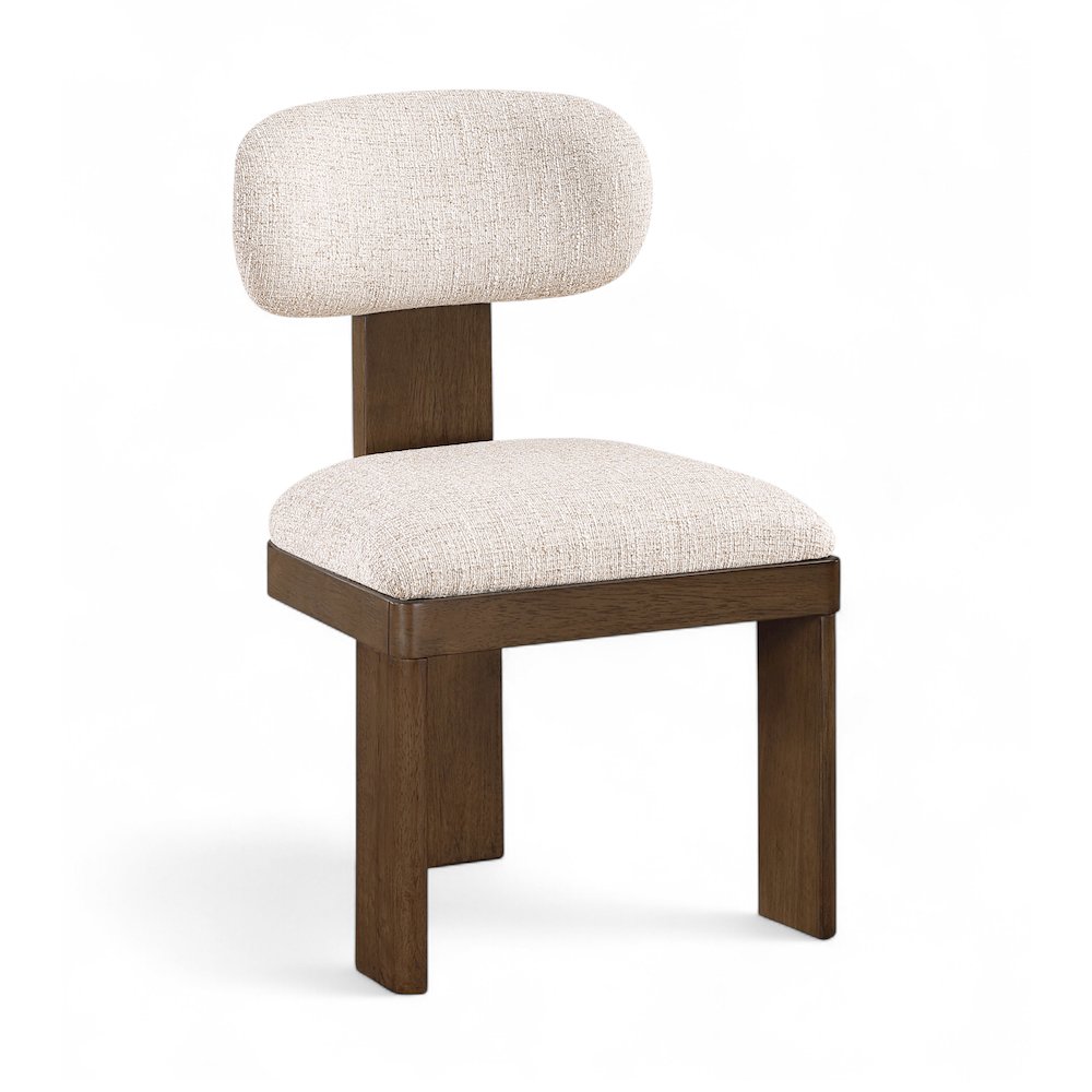 Timbra Brown Linen Textured Fabric Upholstered Dining Chair, Set of 2
