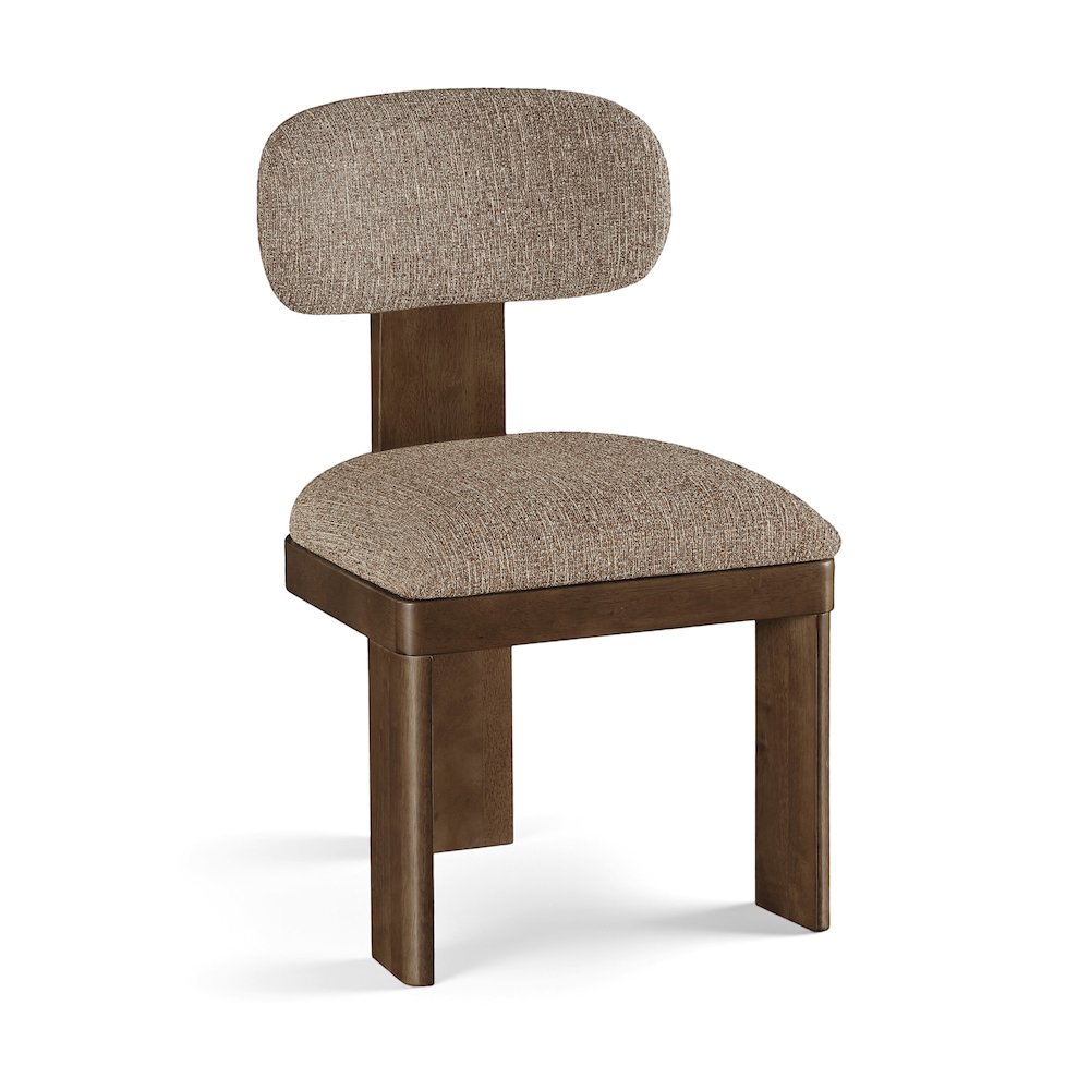 Timbra Brown Linen Textured Fabric Upholstered Dining Chair, Set of 2