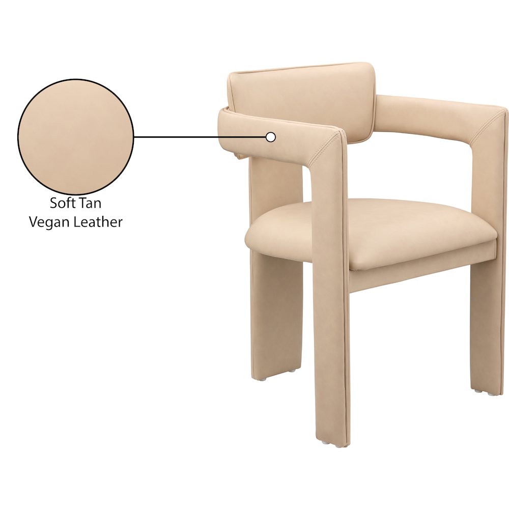 Brenda Tan Vegan Leather Dining Chair, Set of 2