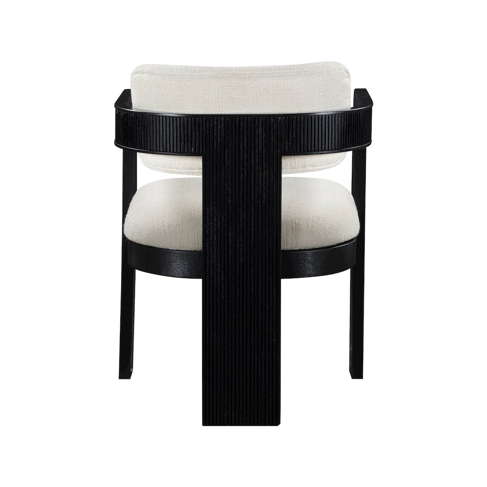 Sacha Cream Linen Textured Fabric Dining Chair, Set of 2