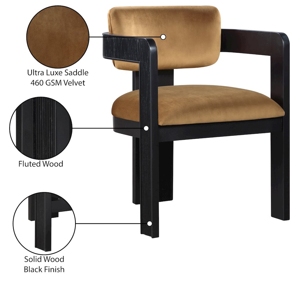Sacha Saddle Velvet Dining Chair, Set of 2
